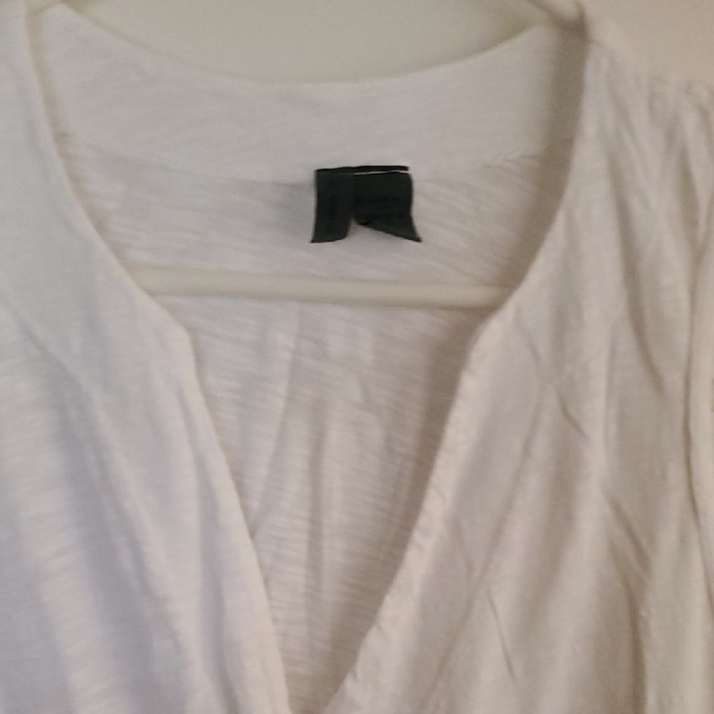 Left of Center White Wrap Sleeveless Bodysuit - Picture 3 of 4